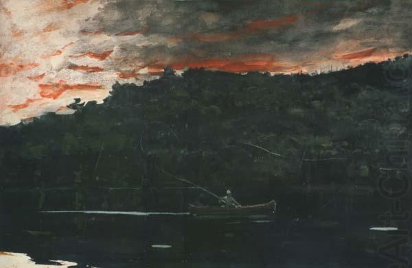 Sunrise,Fishing in the Adirondacks (mk44), Winslow Homer